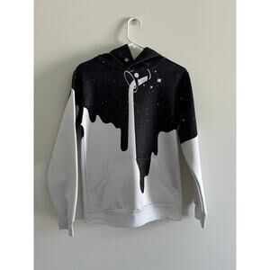 Pizoff Men’s Streetware Hoodie Space and Paint Pour Size Small